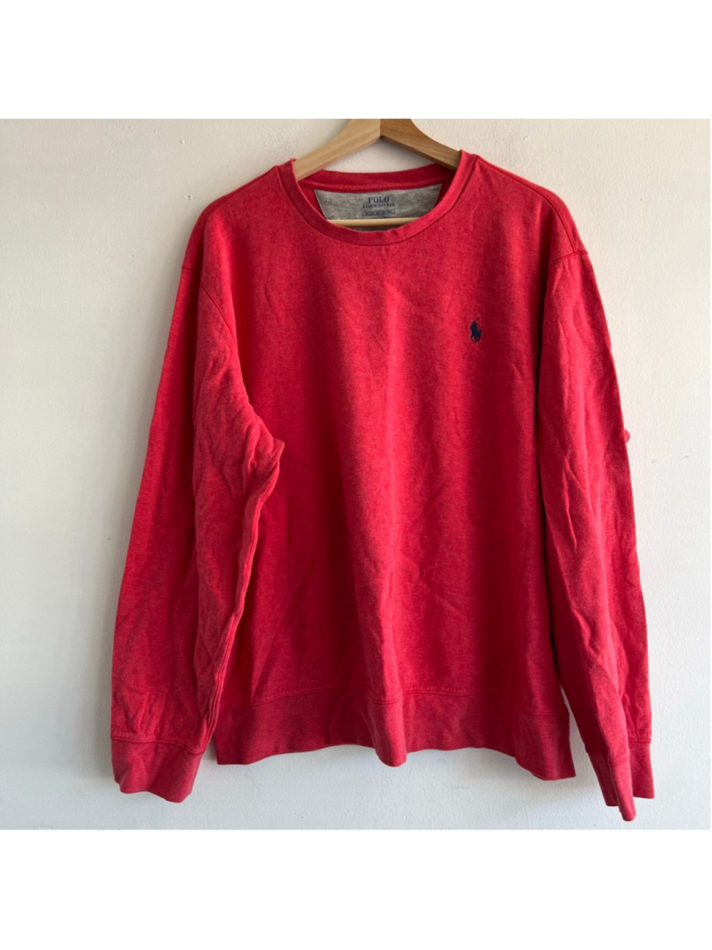 Men's Polo Ralph Lauren Crewneck Sweater XL Red Gray